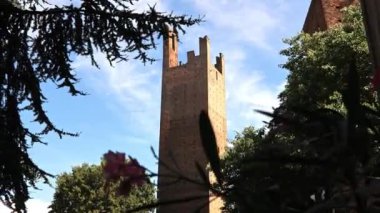 The tower Dona ( torre Dona ) in the city Rovigo against the blue sky. Italy.