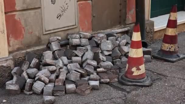 Road Debris Work Progress Detail — Wideo stockowe