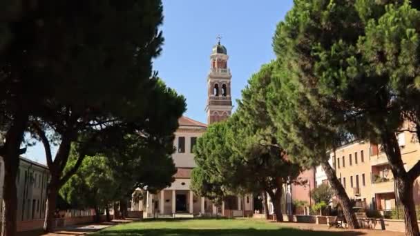 Rotonda Chrám Rovigu Starobylý Kostel Srdci Italského Města Náboženská Stavba — Stock video