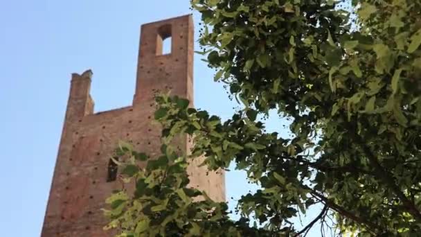 Tower Dona Torre Dona City Rovigo Blue Sky Italy — Stockvideo