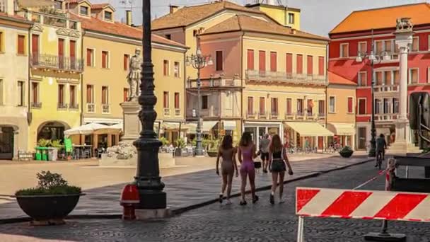 Rovigo Italy July 2022 Rovigo City Center View — Αρχείο Βίντεο