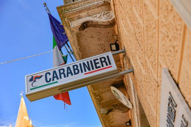Rovigo, Italy 29 july 2022: Carabinieri sign detail an Italian police force