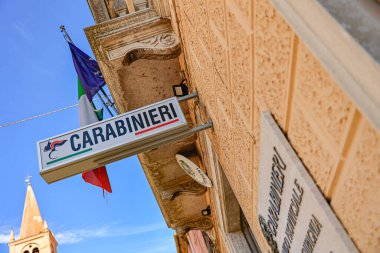 Rovigo, Italy 29 july 2022: Carabinieri sign detail an Italian police force