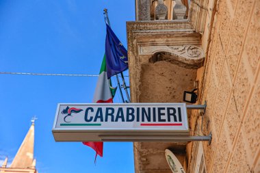 Rovigo, Italy 29 july 2022: Carabinieri sign detail an Italian police force