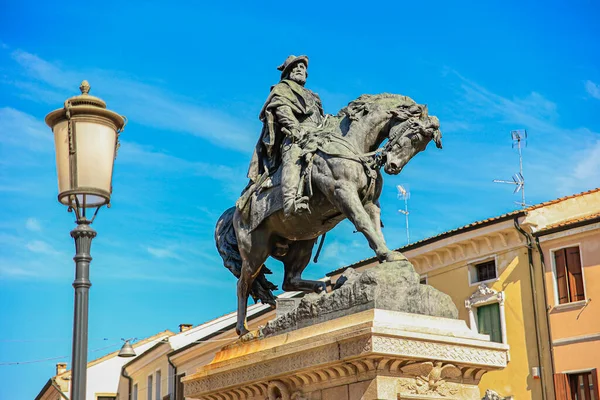 Rovigo Italy Horse Statue Garibaldi — Zdjęcie stockowe