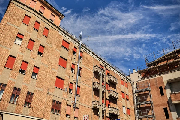 Rovigo Italy July 2022 Detail Facade Old Brick Tower Block — Stockfoto