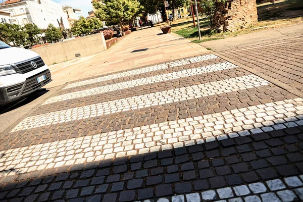 Rovigo Italy July 2022 Pedestrian Crossing Detail — 图库照片