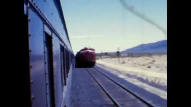 Paso Mexico June 1959 Train Moves Tracks Scene 50S — Vídeo de Stock