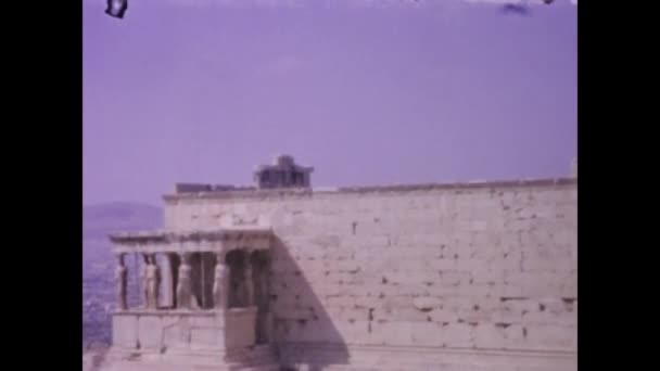 Atina Yunanistan Haziran 1960 Larda Atene Akropolis Görüşü — Stok video