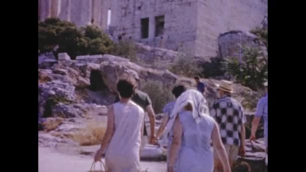 Athens Greece June 1960 Atene Acropolis View 60S — Stockvideo