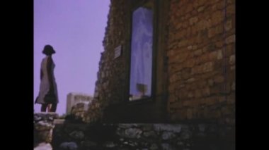 Atina, Yunanistan Haziran 1960: 60 'larda Atene akropolis görüşü