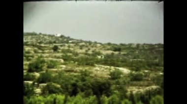 Barcelona, İspanya Mayıs 1962: Manzara tepeleri 60 'lı yıllarda İspanyol kırsal kesimlerinde görüldü