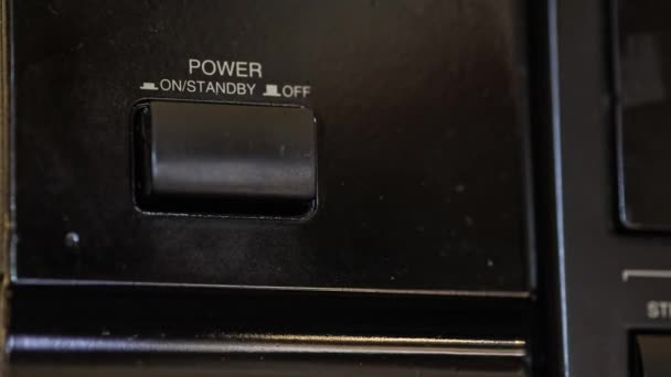 Dark Vintage Power Button Press Scene Turning Device Pressing Power — 비디오