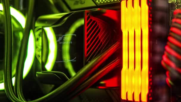 High End Gaming Master Race Enthusiast Building Concept Rgb Ram — ストック動画