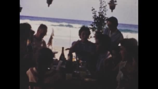 Barcelona Spain June 1958 Family Lunch Table Sea 50S — Wideo stockowe
