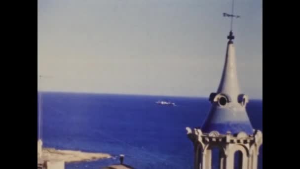 Barcelona Spain June 1958 Castle Sea View 50S — Vídeo de Stock