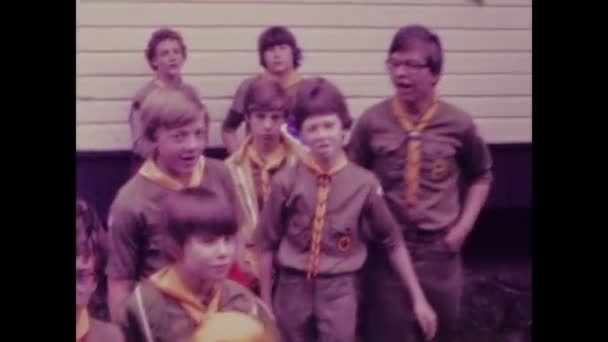 Washington United States May 1978 Group Boy Scout Trip Scene — Stockvideo