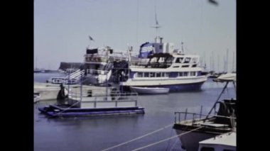 Mikonos, Spain june 1979: Mikonos port view in 70s