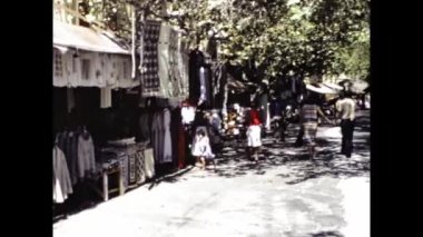 Rhodes, Spain june 1979: Rhodes street market scene in 70s