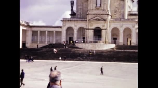 Fatima Portugal May 1970 Fatima City View 70S — Stockvideo