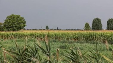 Tranquil landscape countryside stormy sky. Stormy countryside landscape