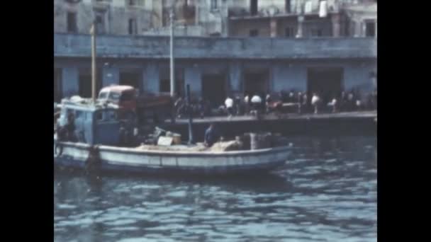 Liguria Italy June 1960 Small Ligurian Port 60S — Stockvideo