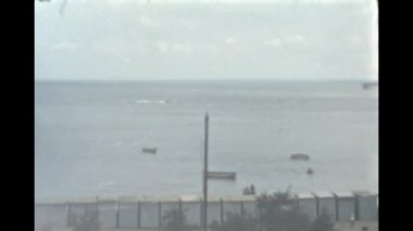 Liguria, Italy june 1959: Mediterranean coast view in 50s