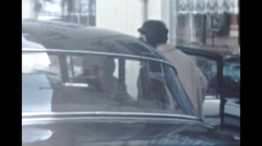 Brussels, Belgium May 1967: Travel by car in belgium road scene in 60s