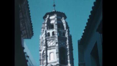 Barcelona, Spain may 1965: Barcelona. Las Bulas Street and Bell Tower of Utebo