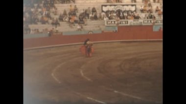 Barcelona, Spain may 1965: Corrida, Bullfight arena show in 60s