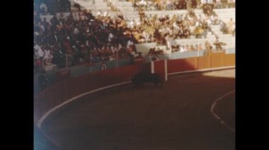 Barcelona, Spain may 1965: Corrida, Bullfight arena show in 60s