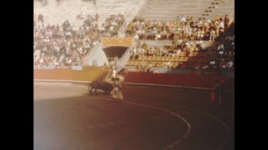 Barcelona, Spain may 1965: Corrida, Bullfight arena show in 60s