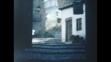 Barcelona, Spain may 1965: Barcelona. Las Bulas Street and Bell Tower of Utebo