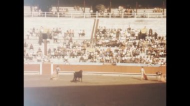 Barcelona, Spain may 1965: Corrida, Bullfight arena show in 60s