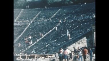 Athens, Greece june 1965: Athens acropolis view scene in 60s