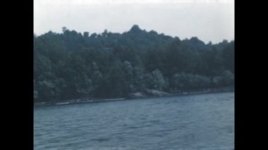 Hillerod, Denmark May 1965: Slotso lake navigation scene in 60s