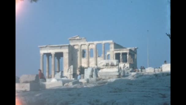 Athens Greece June 1965 Parthenon Athens View 60S — Vídeo de Stock