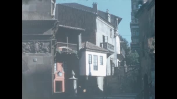 Barcelona Spain May 1965 Barcelona Las Bulas Street Bell Tower — Wideo stockowe