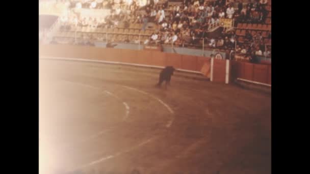 Барселона Іспанія 1965 Corrida Bullfighter Arena Show — стокове відео