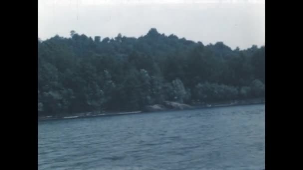 Hillerod Denmark May 1965 Slotso Lake Navigation Scene 60S — Vídeos de Stock