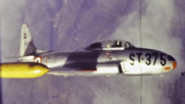 Foggia Italy April 1960 Fighter Jets Sky Aupc Flight School — Stockvideo