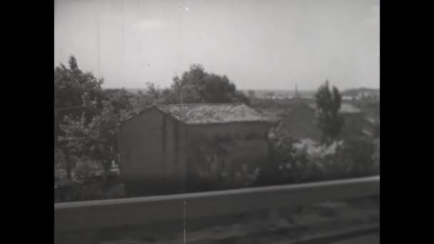 Catanzaro Italy August 1962 View Car Road Signboard Old Houses — Stok video