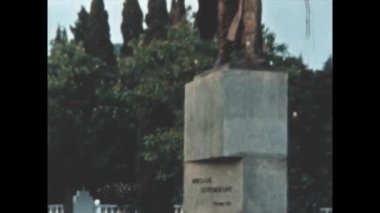 Kiev, Ukraine June 1968: Female tourists visit a historical place in the city