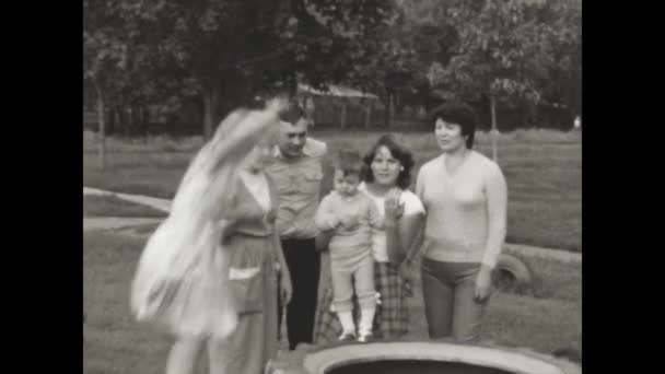 Kiev Ukraine June 1968 Outdoor Park Family Memories Scene 60S — 비디오
