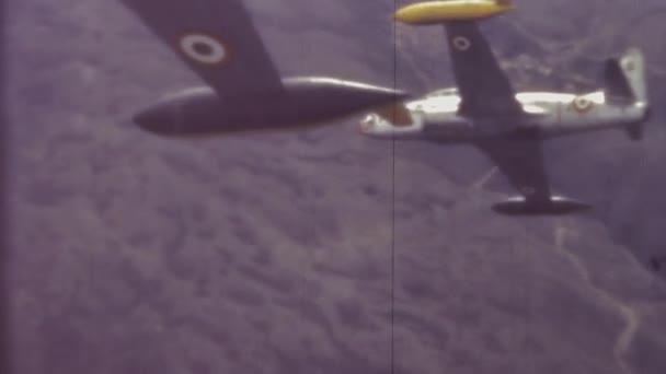 Foggia Italy April 1960 Fighter Jets Sky Aupc Flight School — Stock videók