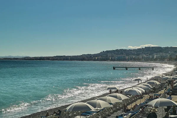 Nice France August 2022 View French Coast Top Glimpse Sea — ストック写真