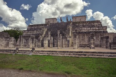 Column corridor of the Temple of the Warriors in Chicen Itza, Mexico
