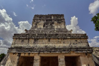 Front view of the Temple of the Jaguar in mexico