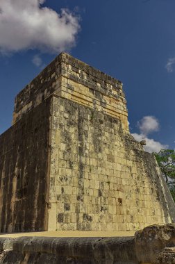 Back view of the Temple of the Jaguar in mexico