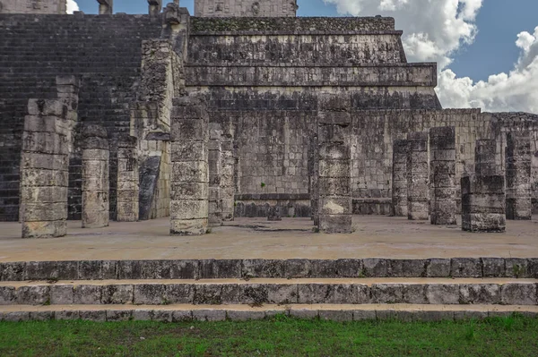 Chichen Itza Archeológiai Komplexum Harcosainak Temploma Részleteinek Áttekintése Mexikóban — Stock Fotó